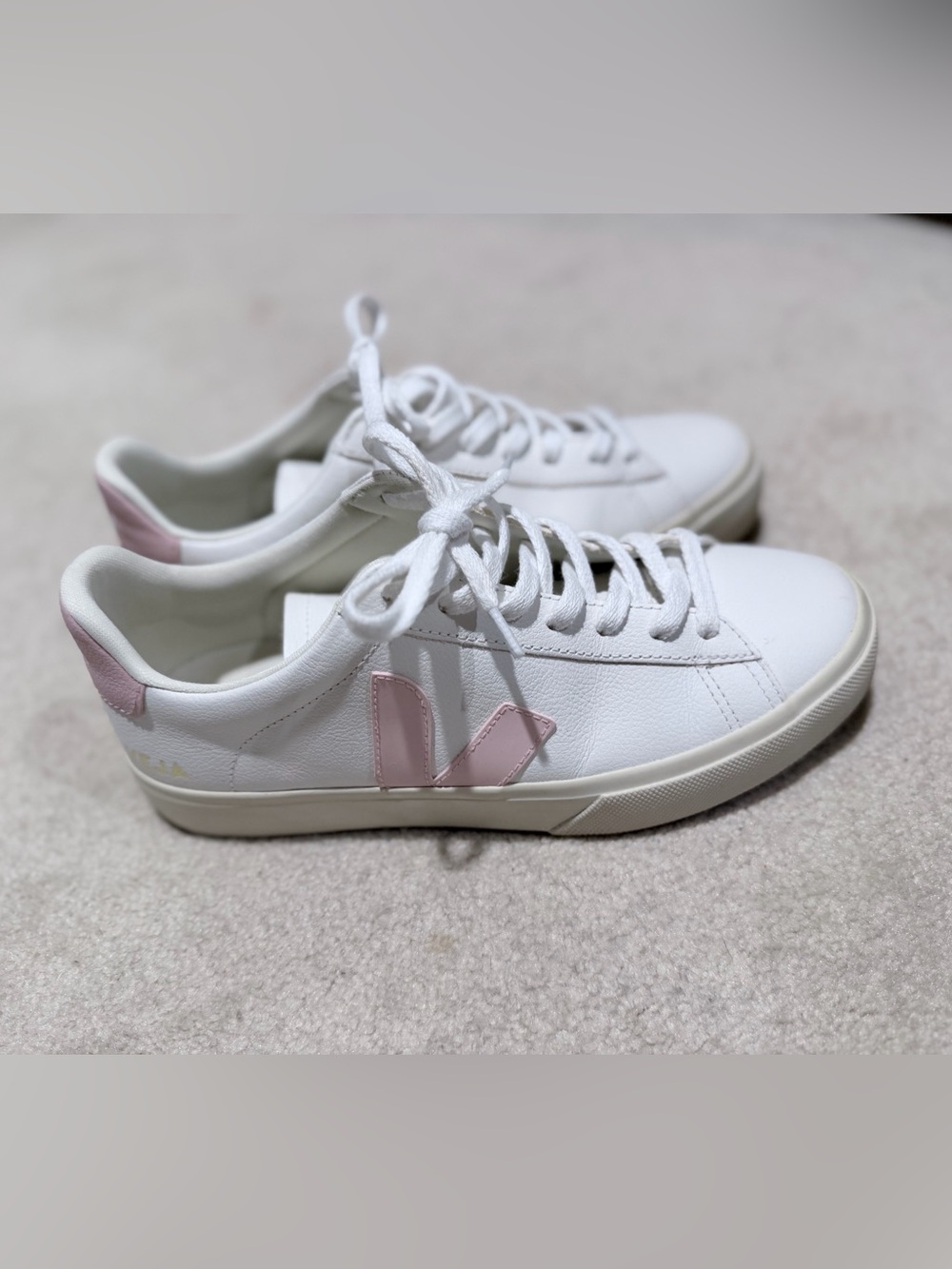 Veja Campo leather Sneakers White/pink Womens Size US 10 EU41